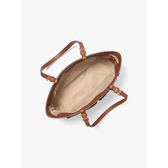 Michael Kors Womens Jet Set Travel Medium Double Pocket Tote Brown - Picture 2 of 6